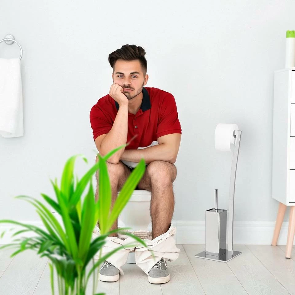 relaxdays Badezimmer-Set »WC Garnitur WIMEDO Edelstahl«, Silber Kupfer – Bild 5