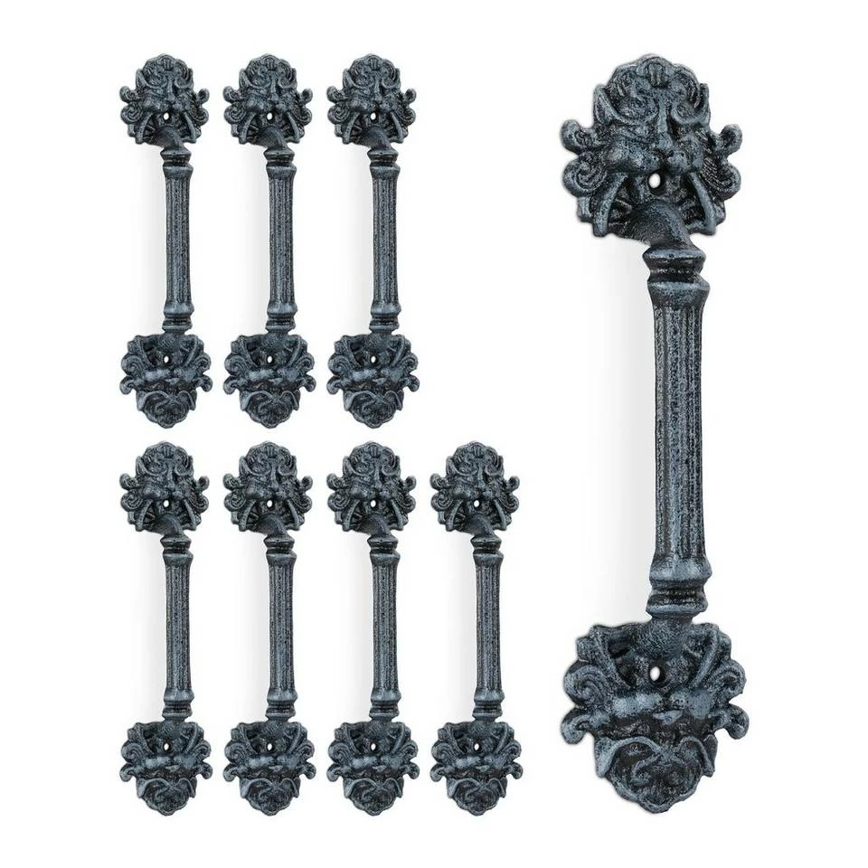 relaxdays Möbelgriff »8 x Möbelgriff Vintage grau«