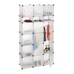 relaxdays Kleiderschrank »XXL Kleiderschrank mit Stecksystem« Transparent Schwarz Transparent, Wei&szlig;, Transparent Schwarz