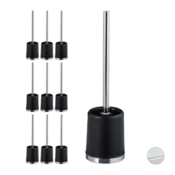 relaxdays Badezimmer-Set »10 x WC-Garnitur rund schwarz«