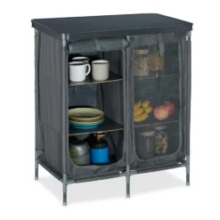 relaxdays Falttürenschrank »Campingschrank mit 6 Ablagen«