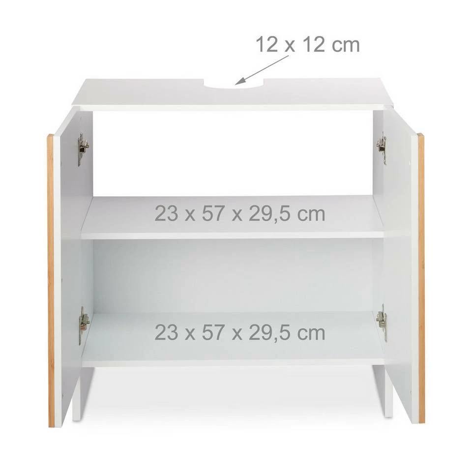 relaxdays Waschbeckenunterschrank »Weißer Waschbeckenunterschrank« – Bild 5