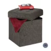 relaxdays Sitzhocker »Sitzhocker mit Stauraum«, Braun Grau