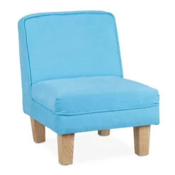 relaxdays Sessel »Kindersessel mit Holzfüßen«, Blau Hellblau Hellbraun, Grau Hellbraun