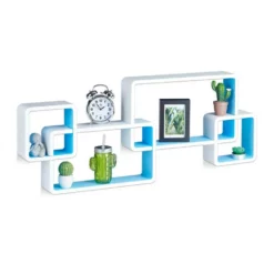 relaxdays Regalwürfel »Dekoregal Cubes«, Weiß-Blau Wei&szlig; Schwarz, Wei&szlig; Lila, Schwarz, Braun