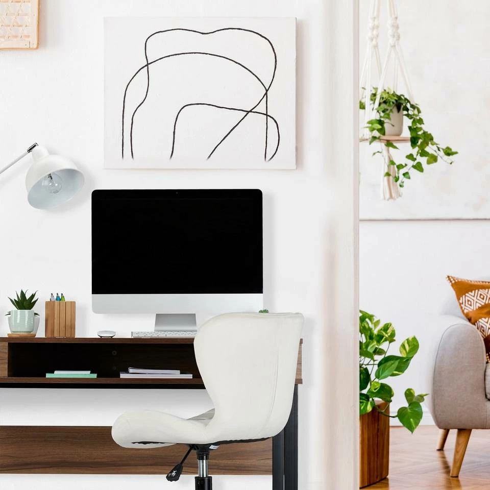 relaxdays Schreibtisch »Schreibtisch mit 3 Ablagefächern«, Weiß / Weiß Braun Schwarz, Schwarz, Weiß – Bild 3