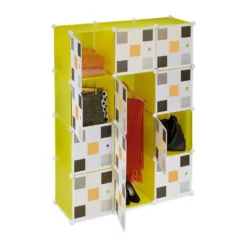 relaxdays Kleiderschrank »Steckregal Kleiderschrank 8 Fächer gelb«