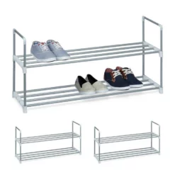 relaxdays Schuhregal »3 x Schuhregal Metall 2 Etagen«