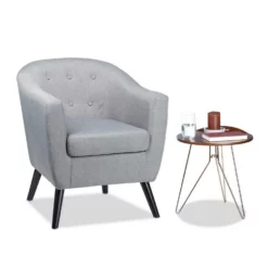 relaxdays Cocktailsessel »Cocktailsessel 50er Jahre grau«