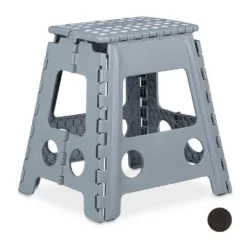 relaxdays Tritthocker »Klapphocker faltbar XL«, hellgrau Weiß Schwarz, Anthrazit Weiß, Grau Weiß