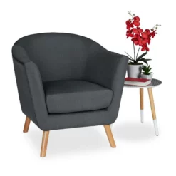 relaxdays Cocktailsessel »Retro Cocktailsessel dunkelgrau«