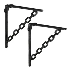 relaxdays Wandregalhalter »2 x Regalwinkel Gusseisen Kette schwarz«