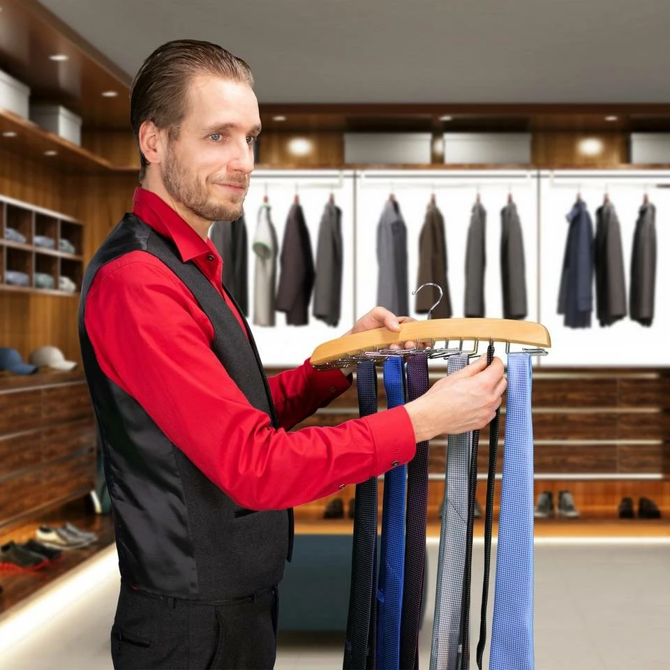 relaxdays Krawattenhalter »4 x Krawattenhalter Holz« – Bild 2