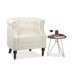 relaxdays Chesterfield-Sessel »Retro Sessel Chesterfield beige«