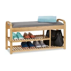 relaxdays Schuhbank »Schuhbank mit Stauraum«