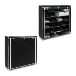 relaxdays Schuhschrank »2 x Schuhschrank VALENTIN breit schwarz«