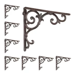 relaxdays Wandregalhalter »8 x Regalwinkel antik braun«