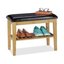 relaxdays Schuhbank »Bambus Schuhbank mit Sitzfläche«