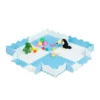 relaxdays Bodenschutzmatte »Puzzlematte mit Rand 120 x 120 cm«, Set, Blau Grau Wei&szlig;, Hellblau Wei&szlig;