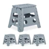 relaxdays Tritthocker »4 x Klapphocker faltbar L hellgrau«