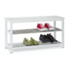 relaxdays Schuhregal »Schuhbank in Weiß«