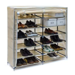 relaxdays Schuhschrank »Schuhschrank VALENTIN breit« Beige Schwarz Wei&szlig;, Anthrazit Wei&szlig;, Beige Wei&szlig;