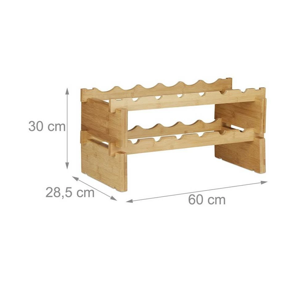 relaxdays Weinregal »Stapelbares Weinregal aus Bambus«, 2 – Bild 4