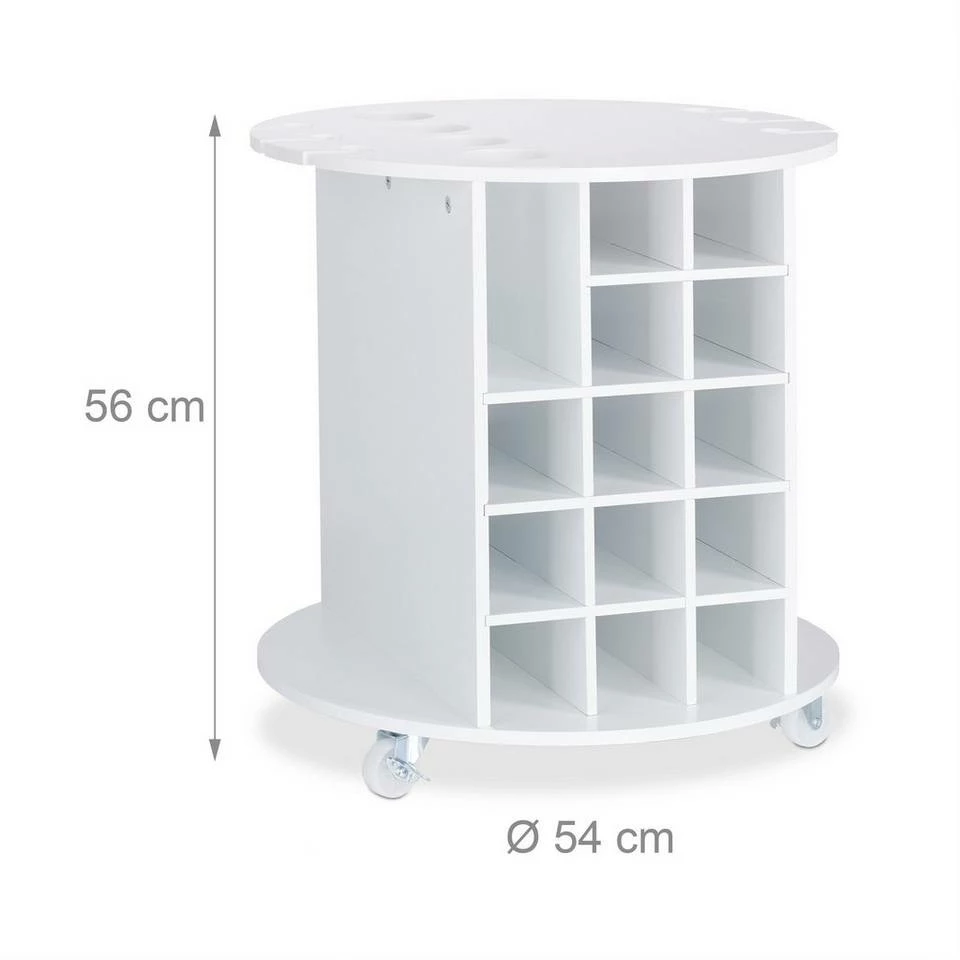 relaxdays Weinregal »Weißes Weinregal auf Rollen« – Bild 4