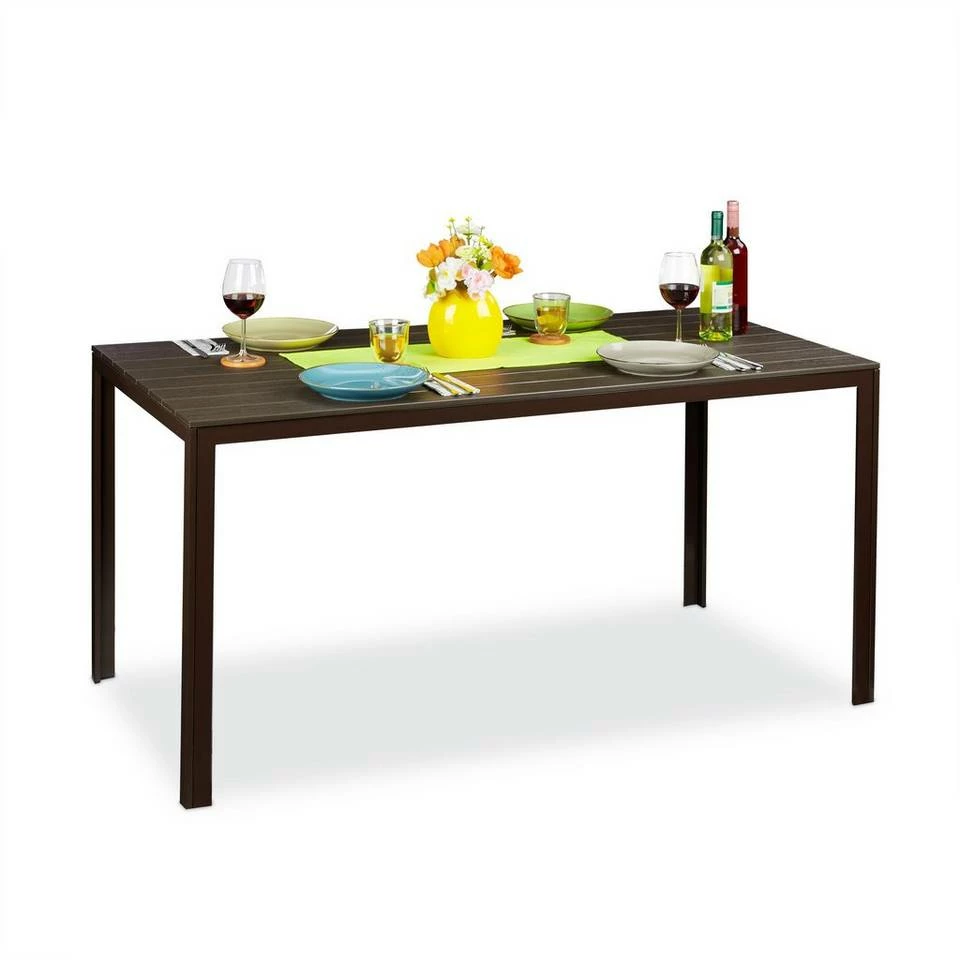 relaxdays Gartentisch »Rechteckiger Gartentisch Holzoptik«