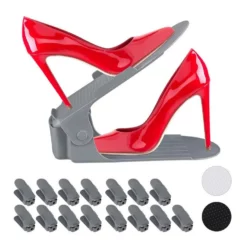 relaxdays Schuhregal »16 x Schuhstapler dunkelgrau«