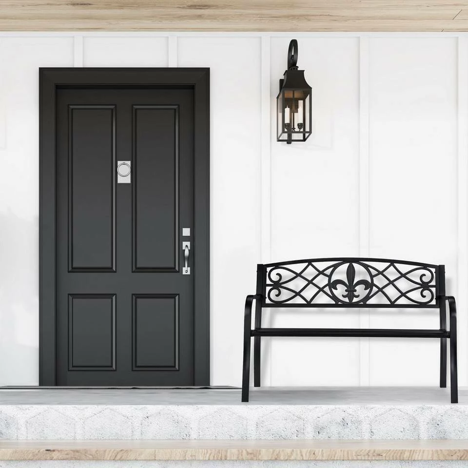 relaxdays Gartenbank »Gartenbank mit Fleur de Lis Motiv« – Bild 2