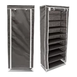 relaxdays Schuhschrank »2 x Schuhschrank 9 Ablagen anthrazit«