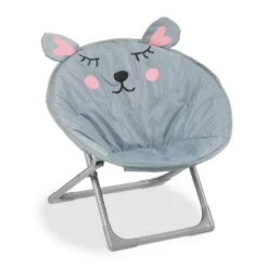 relaxdays Kinderklappstuhl »Moonchair Kinder klappbar«, Maus Braun, Pink, Gelb, Grau