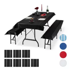 relaxdays Bierzeltgarnitur »24x Bierzeltgarnitur Auflage schwarz«