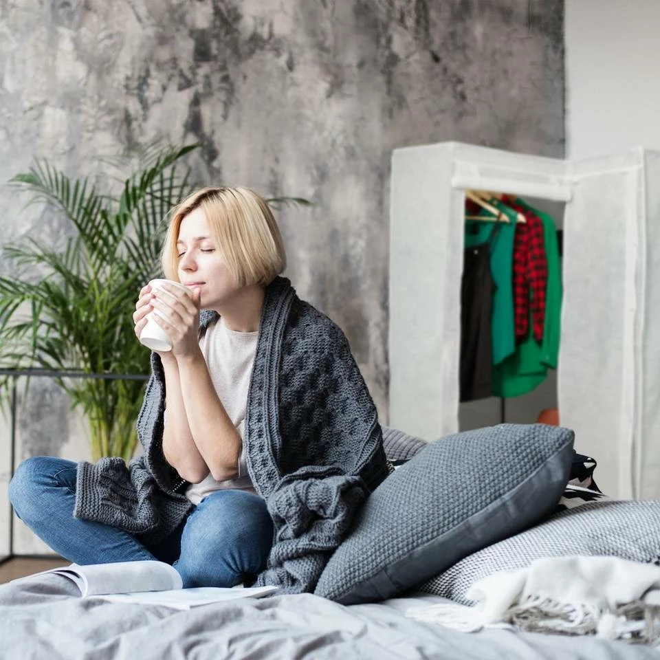 relaxdays Eckschrank »1 x Eckkleiderschrank aus Stoff weiß« – Bild 3