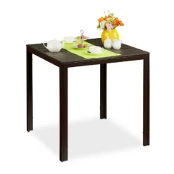 relaxdays Gartentisch »Quadratischer Gartentisch Holzoptik«