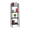 relaxdays Standregal »Standregal mit 4 Ablagen«, Holz / Schwarz Wei&szlig;, Braun Schwarz