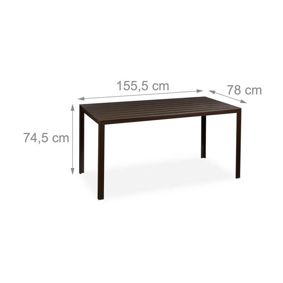 relaxdays Gartentisch »Rechteckiger Gartentisch Holzoptik« – Bild 4