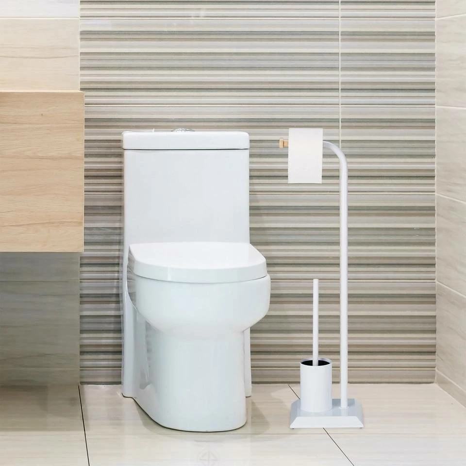 relaxdays Badezimmer-Set »WC-Garnitur Stand weiß« – Bild 3