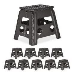 relaxdays Tritthocker »10 x Klapphocker faltbar L dunkelgrau«