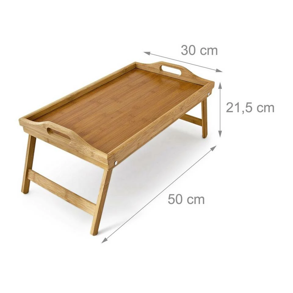 relaxdays Tabletttisch »4x Bambus Betttablett« – Bild 3