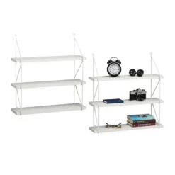 relaxdays Wandregal »2 x Hängeregal für die Wand weiß«