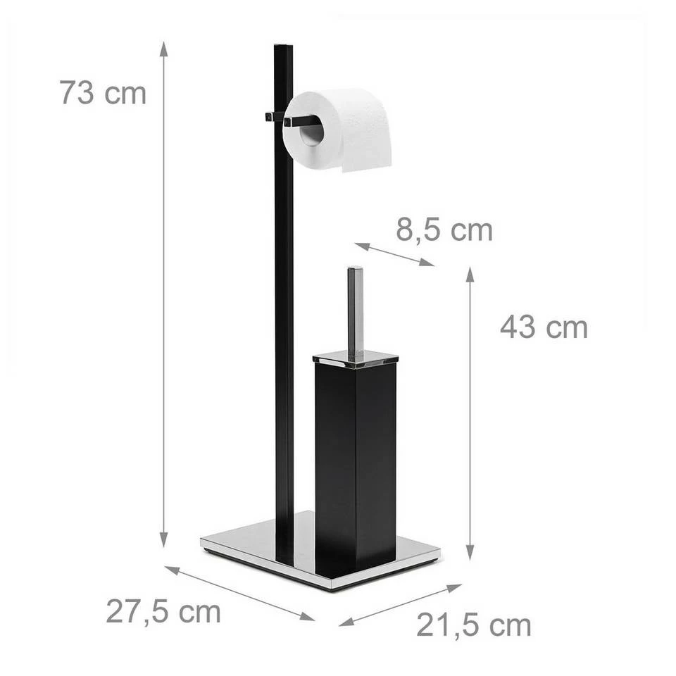 relaxdays Badezimmer-Set »WC-Garnitur schwarz matt« – Bild 3