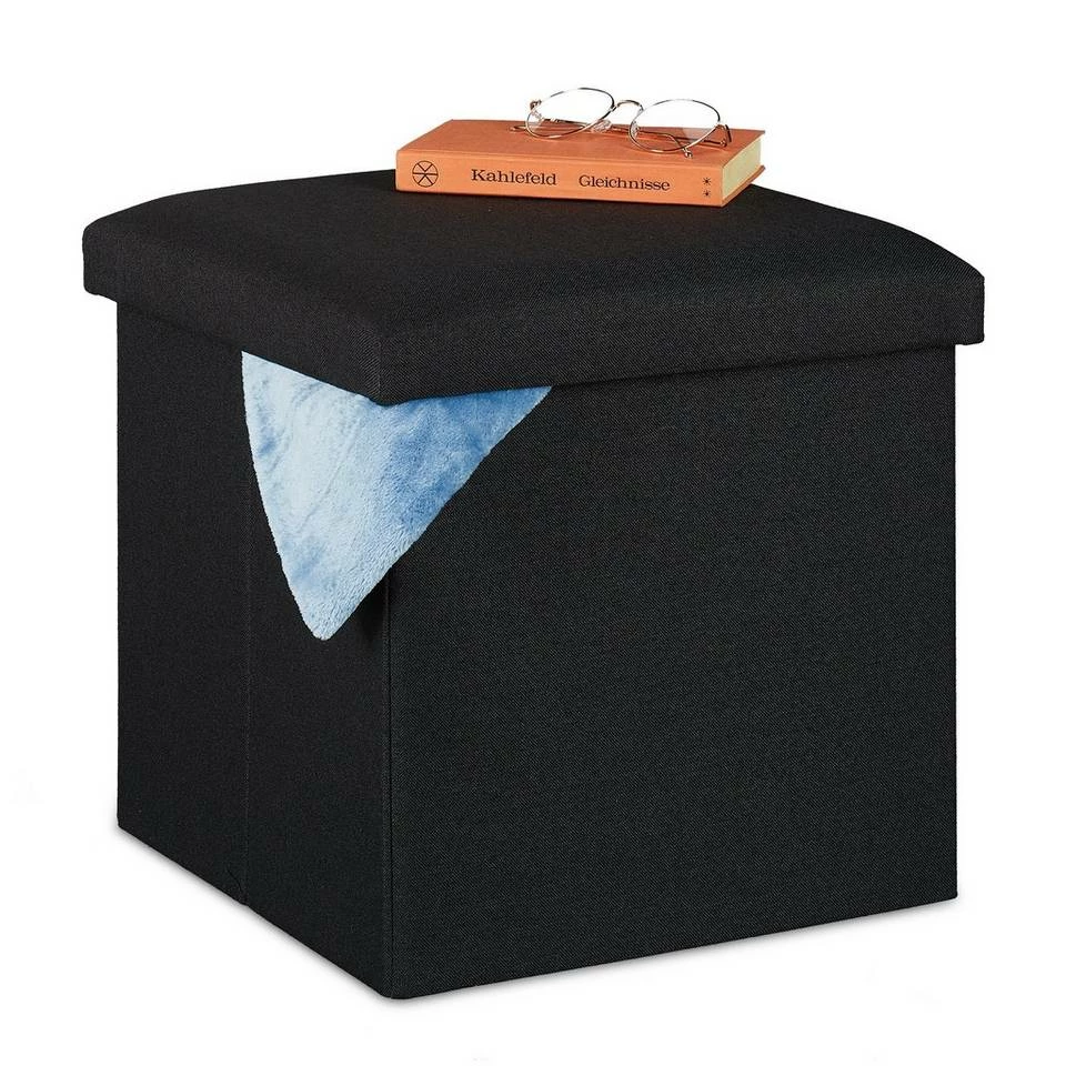 relaxdays Sitzhocker »Sitzhocker mit Stauraum«, Braun Grau, Anthrazit, Weiß – Bild 13