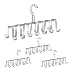 relaxdays Gürtelhalter »4 x Gürtelhalter Metall silber«