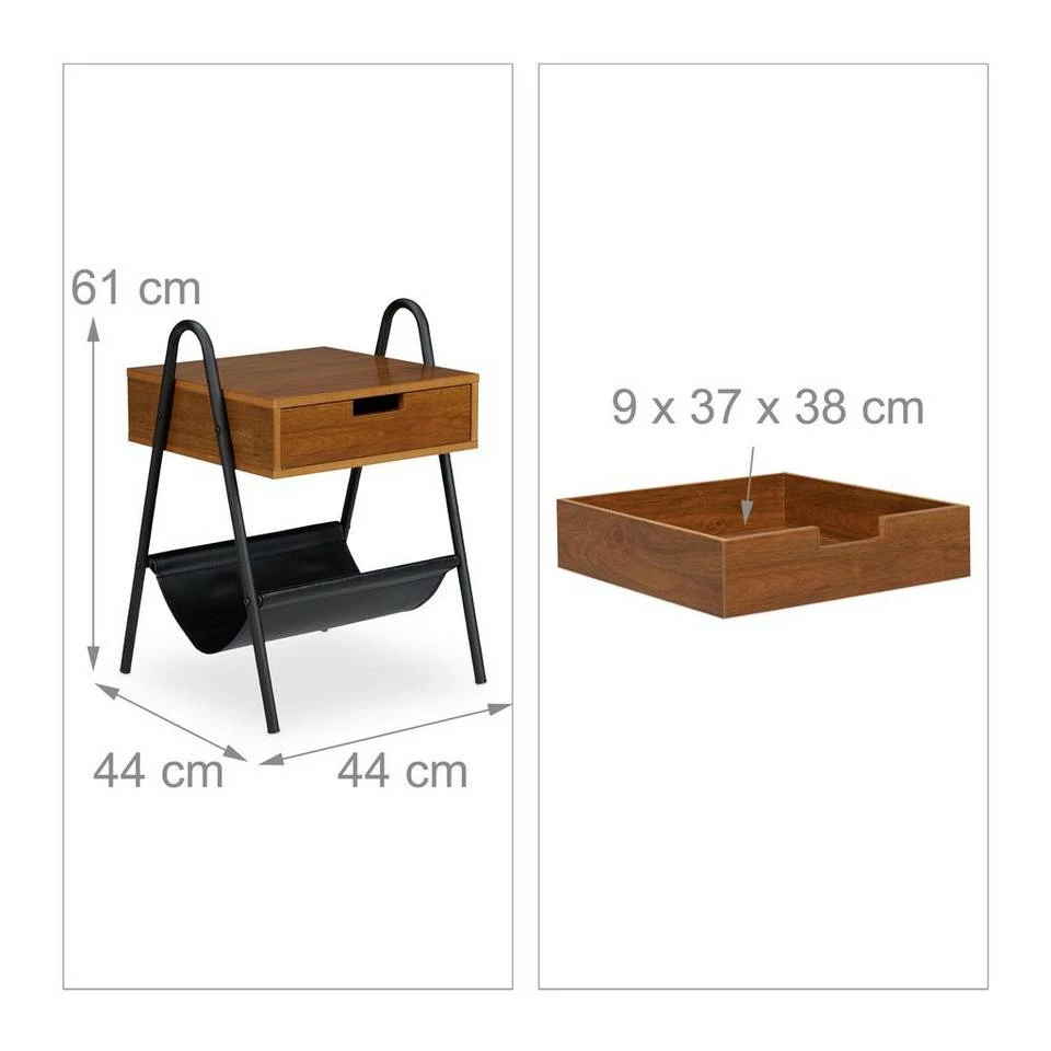 relaxdays Beistelltisch »Beistelltisch mit Schublade Industrial« – Bild 4