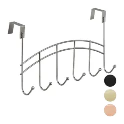 Türgarderobe »Türgarderobe mit 6 Haken«, relaxdays, Silber Gold, Kupfer, Schwarz