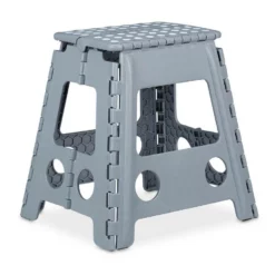 relaxdays Fußhocker »1 x Faltbarer Klapphocker XL in Hellgrau«