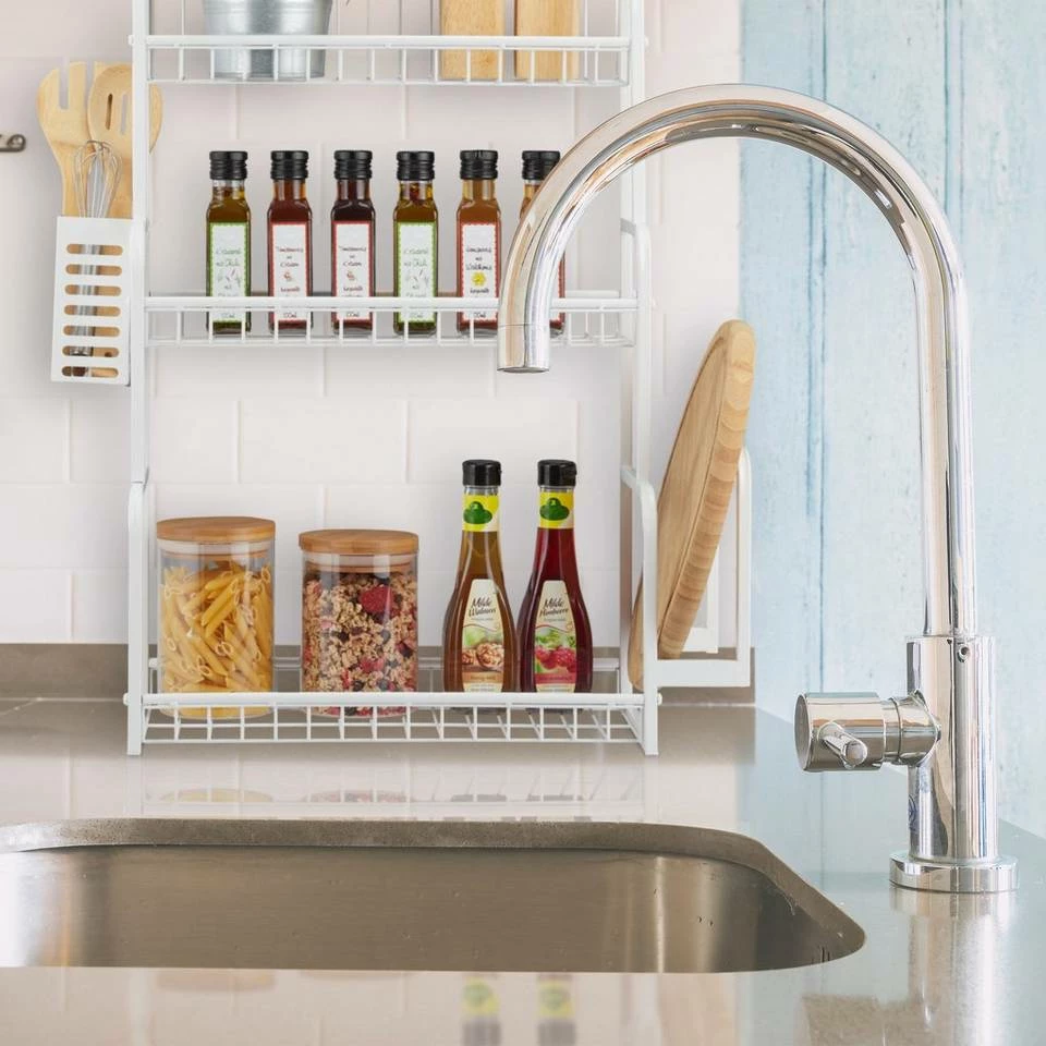 relaxdays Aufsatzregal »Weißes Küchenregal für die Arbeitsplatte« – Bild 5
