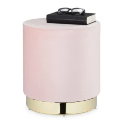 relaxdays Sitzhocker »Samthocker rosa«